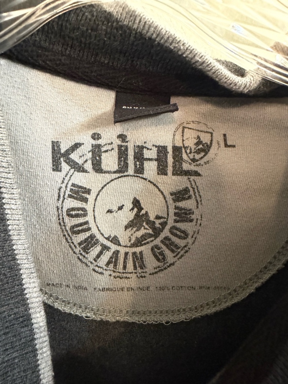 Kuhl Mens Long Sleeve Henley Shirt Blue Gray 100% Cotton Thumbholes Sz L Hiking - Picture 3 of 11